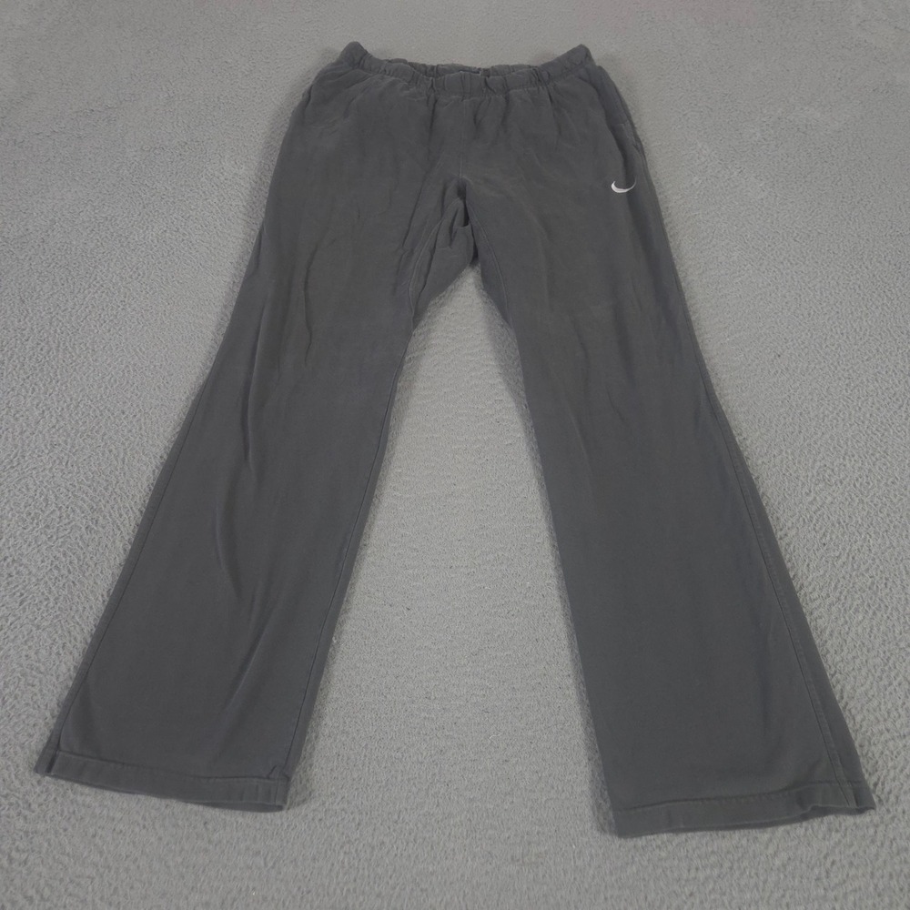 VINTAGE Nike Pants Womens XL Grey Dri-FIT Flare Leg Bootcut Cotton Swoosh 00s